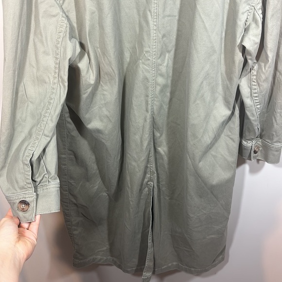 Lane Bryant 16 Long Utility Jacket Dress Trench Dusty Olive fall coat plus size - Picture 11 of 14
